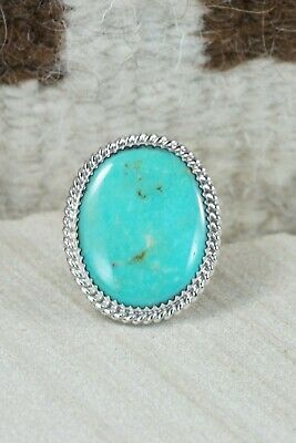 Navajo Turquoise and Sterling Silver Ring - Bobby Platero - 9.5