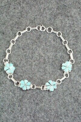 Turquoise & Sterling Silver Link Bracelet - Joylee Martinez