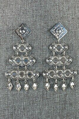 Navajo Sterling Silver Earrings - Harris Joe - High Lonesome Trading