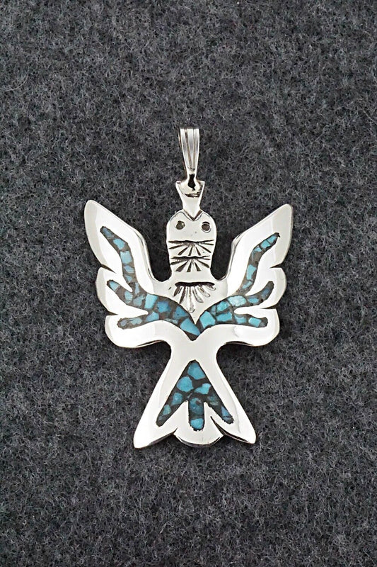 Turquoise and Sterling Silver Pendant - Jolene Yazzie