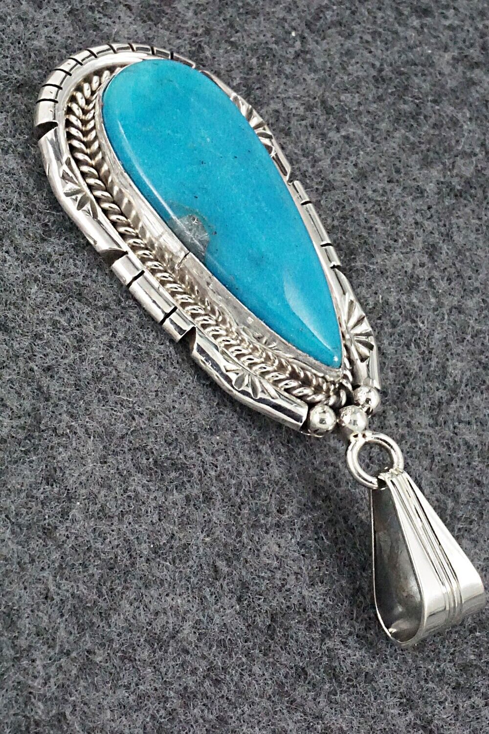 Turquoise & Sterling Silver Pendant - Samuel Yellowhair