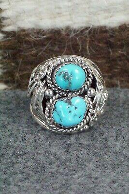 Turquoise & Sterling Silver Ring - Leonard Spencer - Size 8.5 - High Lonesome Trading