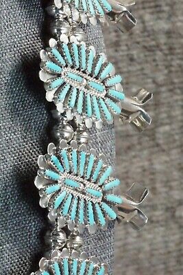 Turquoise & Sterling Silver Squash Blossom Set - Lavell Byjoe
