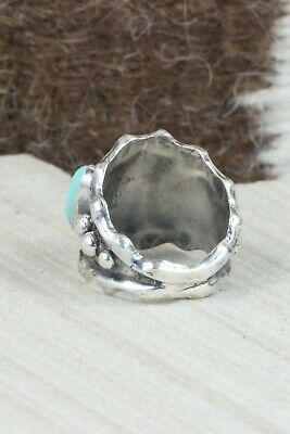 Turquoise & Sterling Silver Ring - Andrew Vandever - Size 6.25
