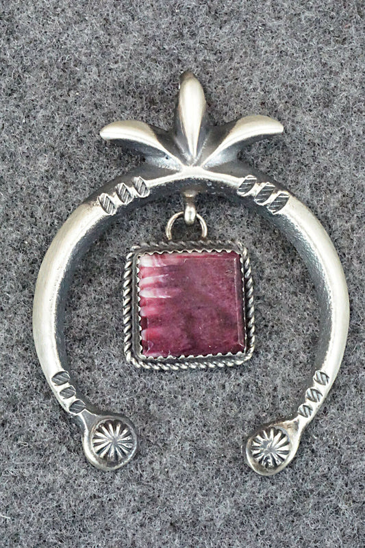 Spiny Oyster and Sterling Silver Naja Pendant - Martha Cayatineto
