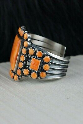 Navajo Spiny Oyster & Sterling Silver Bracelet - Anthony Skeets - High Lonesome Trading