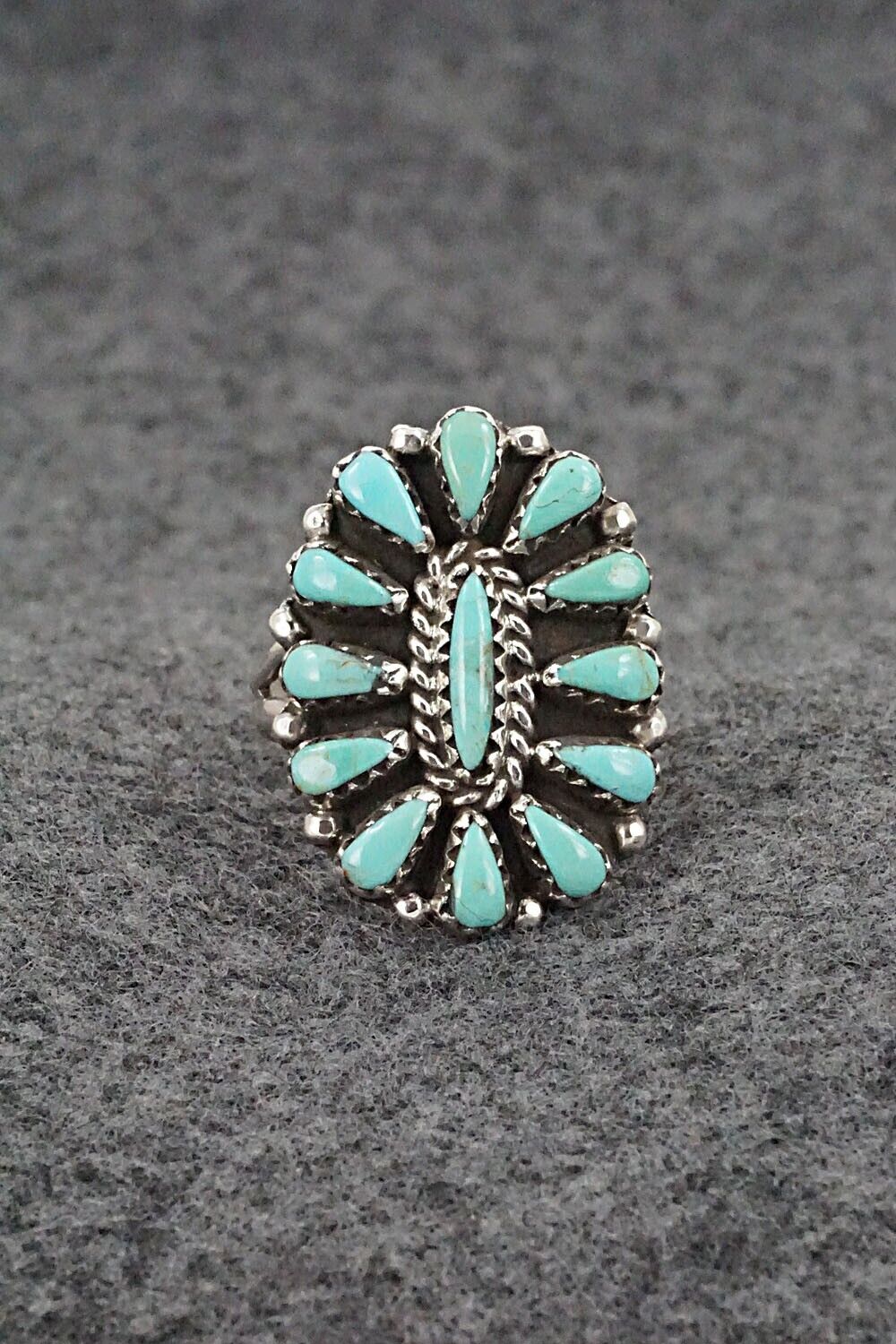 Turquoise & Sterling Silver Ring - George Gasper - Size 8.75