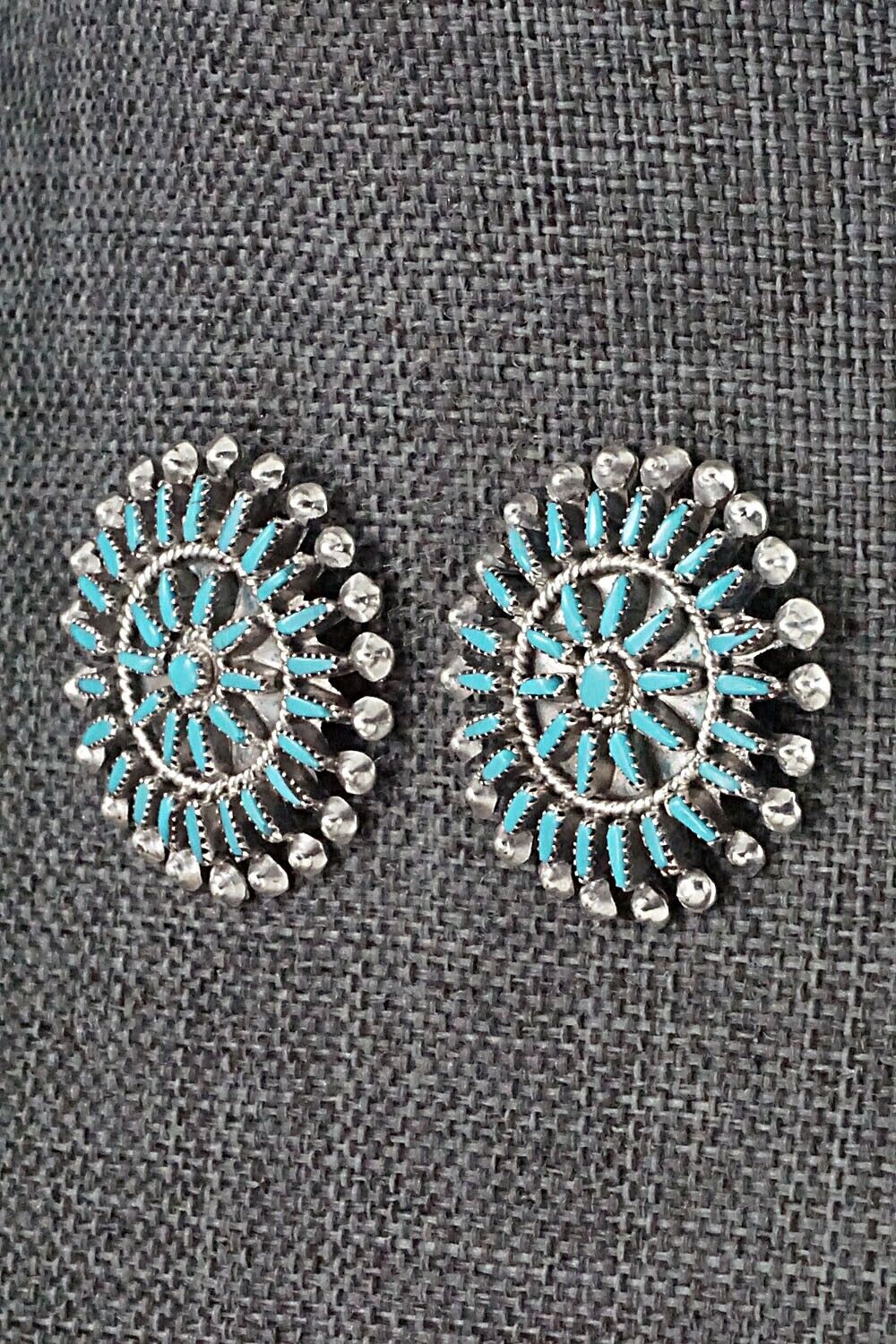Turquoise & Sterling Silver Earrings - Vincent Johnson