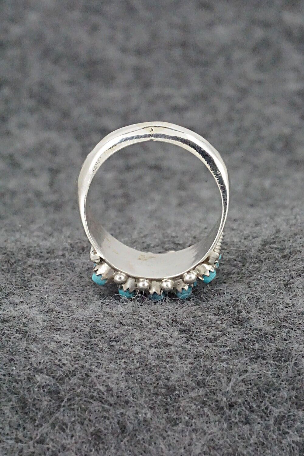 Turquoise & Sterling Silver Ring - April Haloo - Size 6