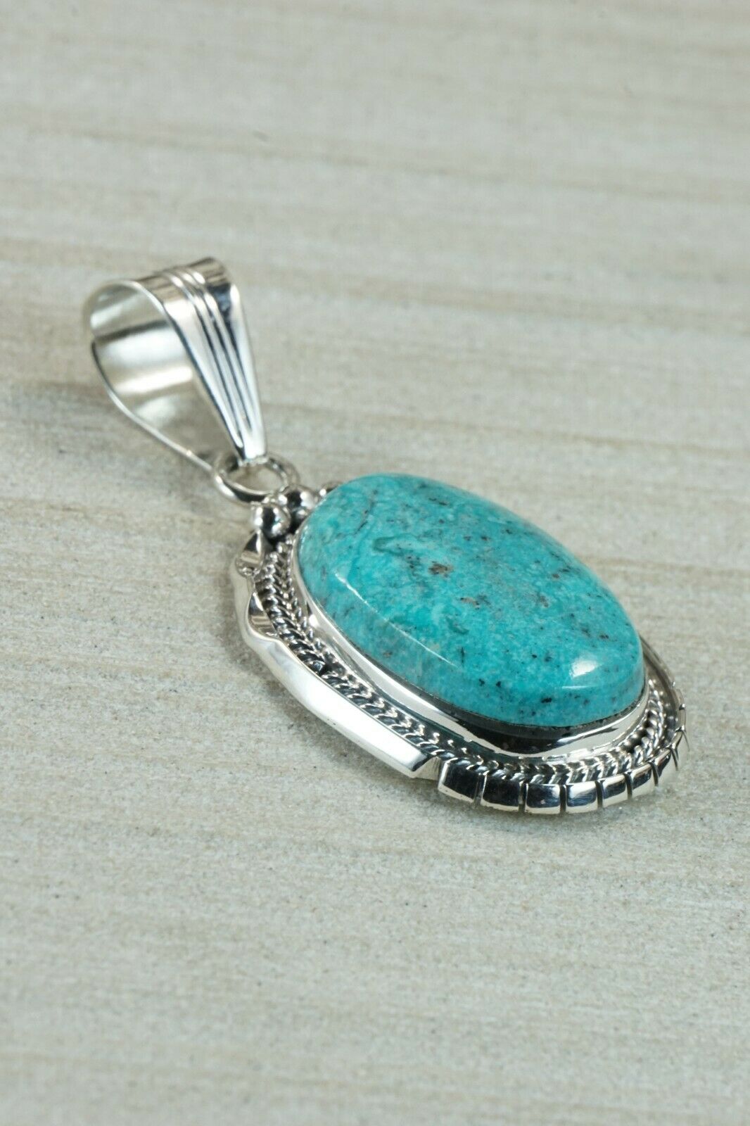Navajo Turquoise & Sterling Silver Pendant - Samuel Yellowhair