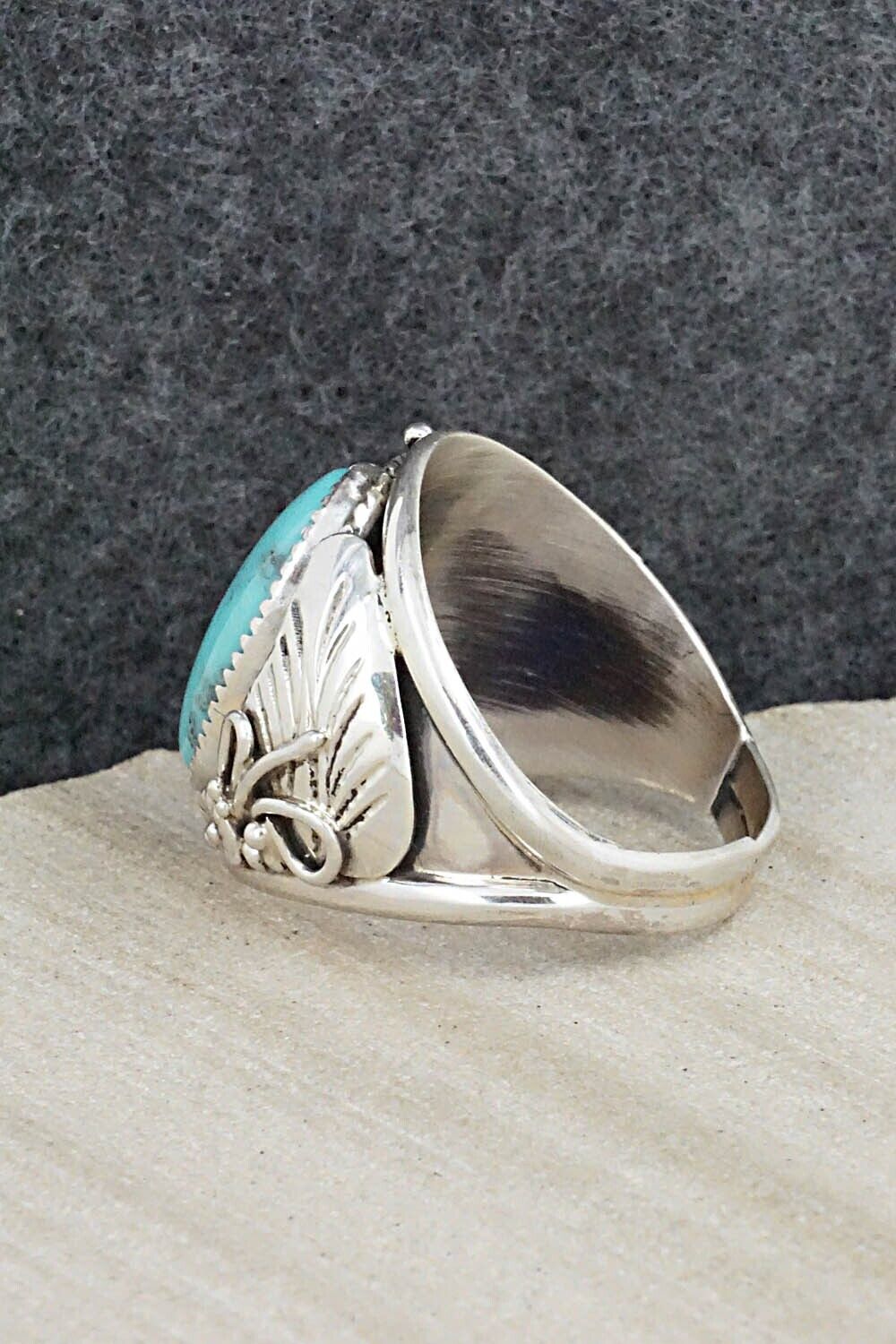 Turquoise & Sterling Silver Ring - Leonard Spencer - Size 11.75