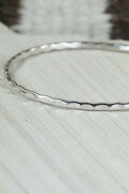 Navajo Sterling Silver Bangle - Elaine Tahe