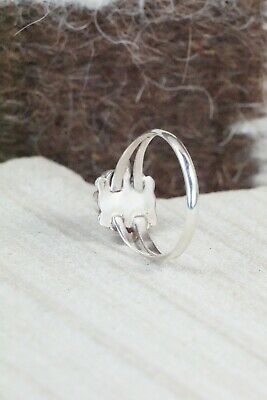 Coral & Sterling Silver Ring - Bernadette Hattie - Size - 7