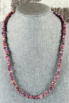 Spiny Oyster & Sterling Silver Necklace - Louise Joe - Navajo - High Lonesome Trading
