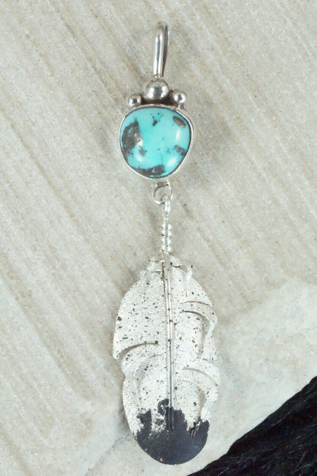 Turquoise & Sterling Silver Pendant - Ernest Rangel