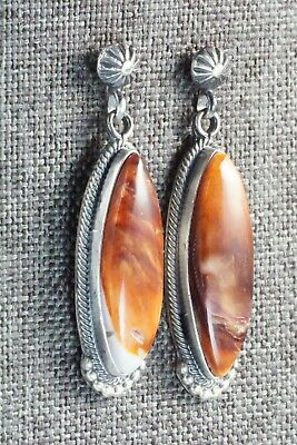 Spiny Oyster & Sterling Silver Earrings - Annie Spencer