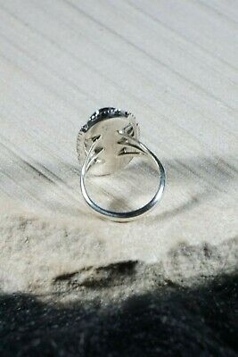 Navajo Turquoise and Sterling Silver Ring - Andrew Vandever - Size 8.5 - High Lonesome Trading