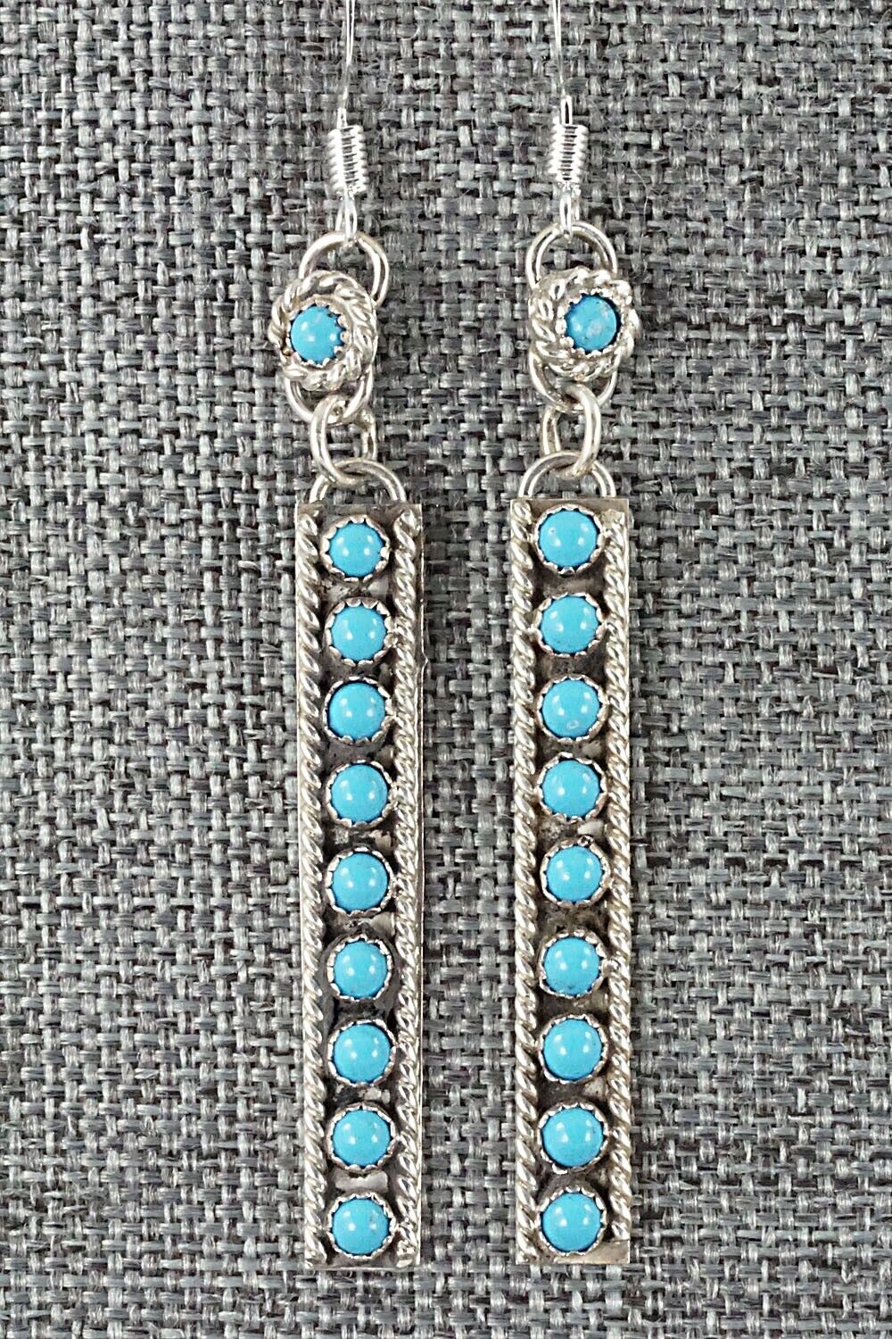 Turquoise & Sterling Silver Earrings - Chester Charley