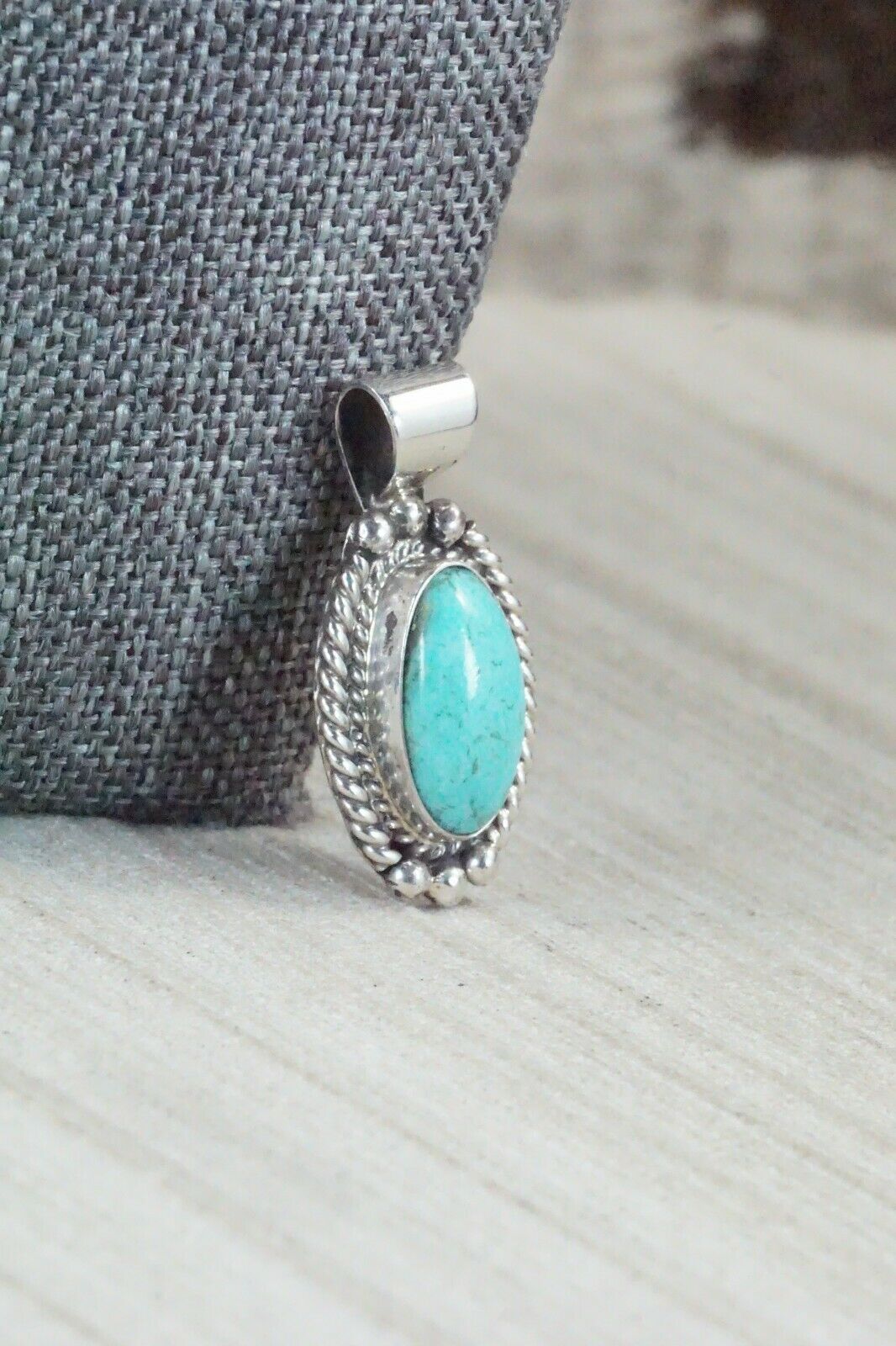 Turquoise & Sterling Silver Pendant - Jan Mariano