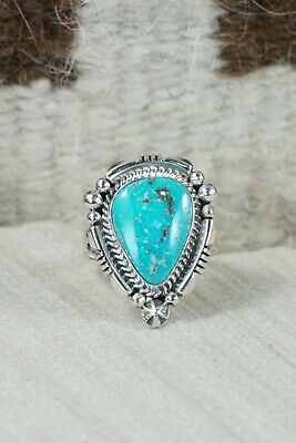 Navajo Turquoise and Sterling Silver Ring - Daniel Benally - Size 8.25