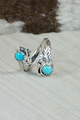 Navajo Turquoise and Sterling Silver Ring - Etta Belin - 5.5