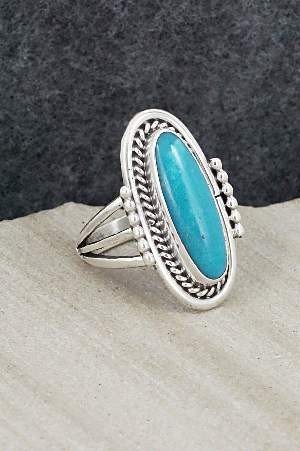 Turquoise & Sterling Silver Ring - Samuel Yellowhair - Size 6