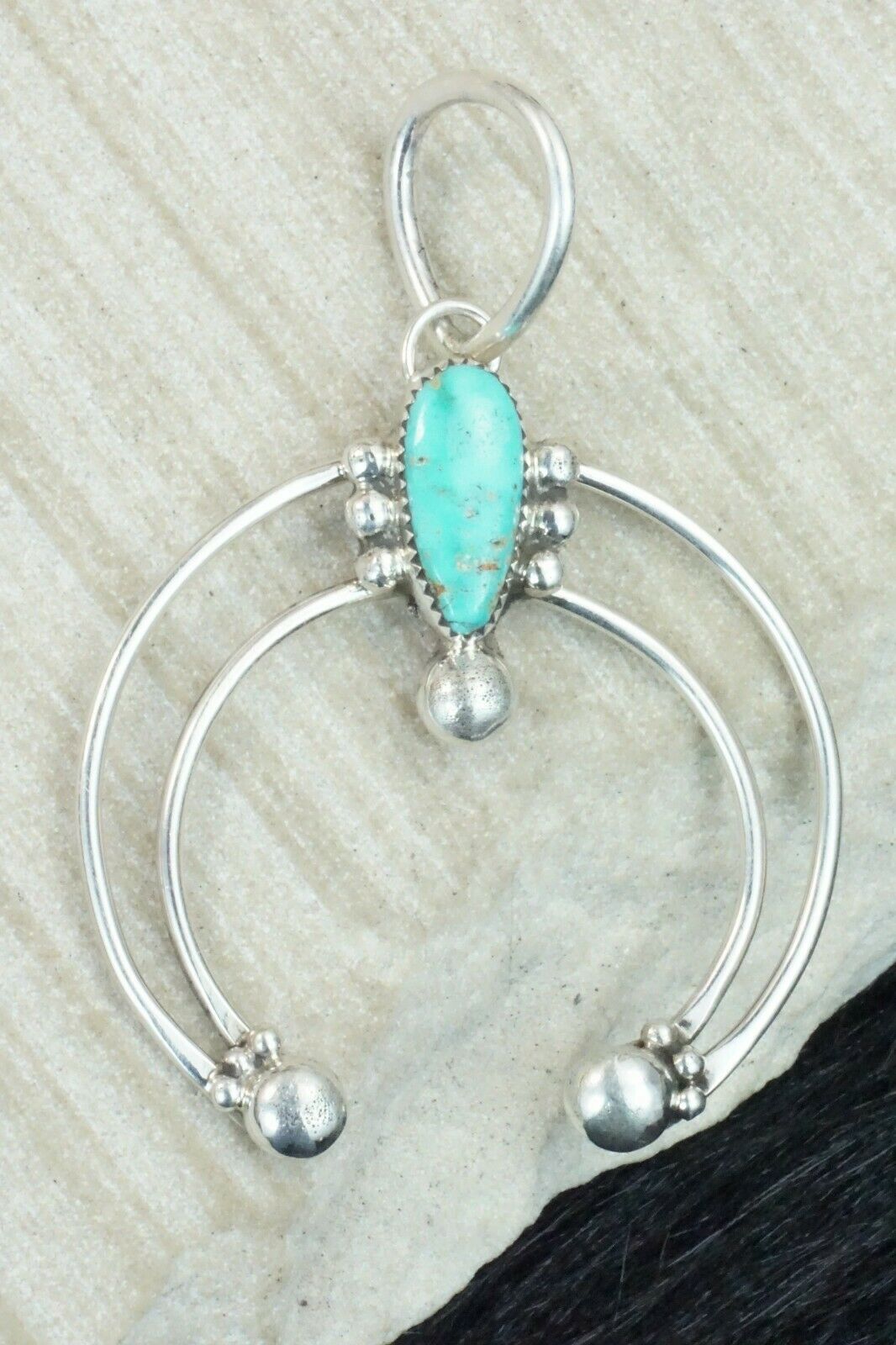 Turquoise & Sterling Silver Pendant - Priscilla Reeder