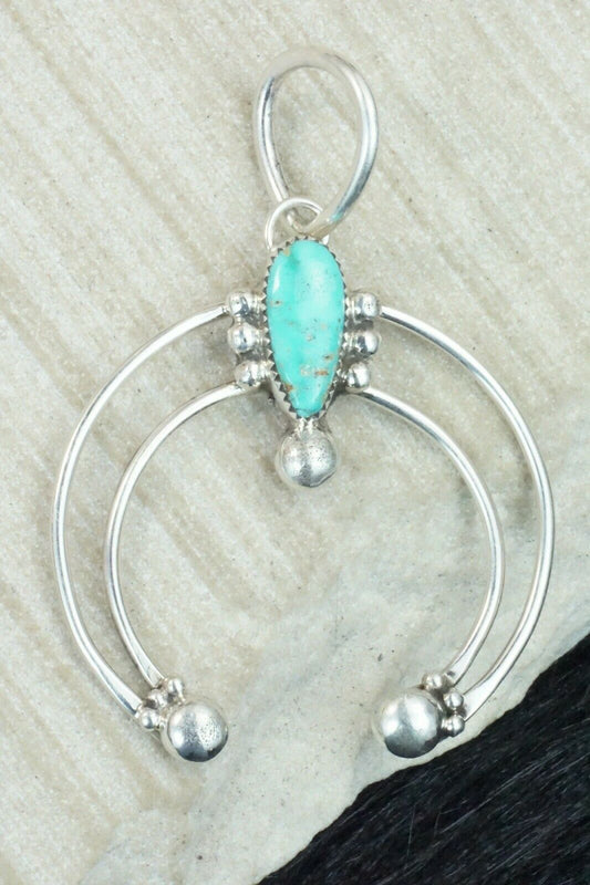 Turquoise & Sterling Silver Pendant - Priscilla Reeder