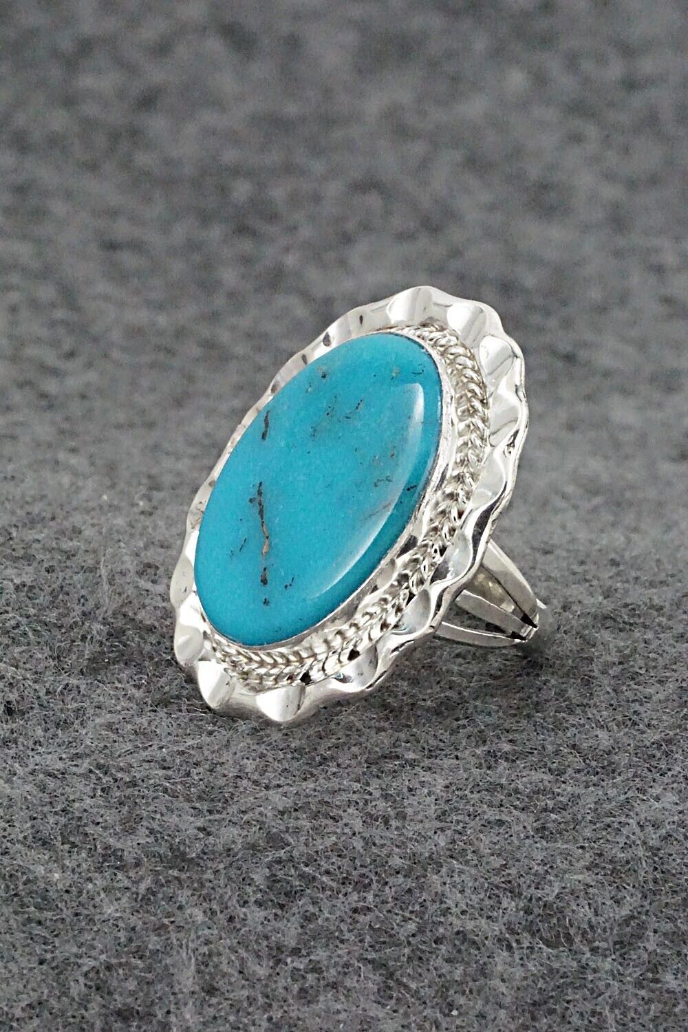 Turquoise & Sterling Silver Ring - Samuel Yellowhair - Size 5.5