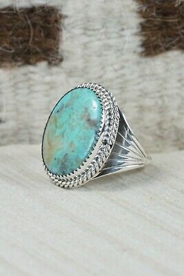 Navajo Turquoise and Sterling Silver Ring - Bobby Platero - 13.5