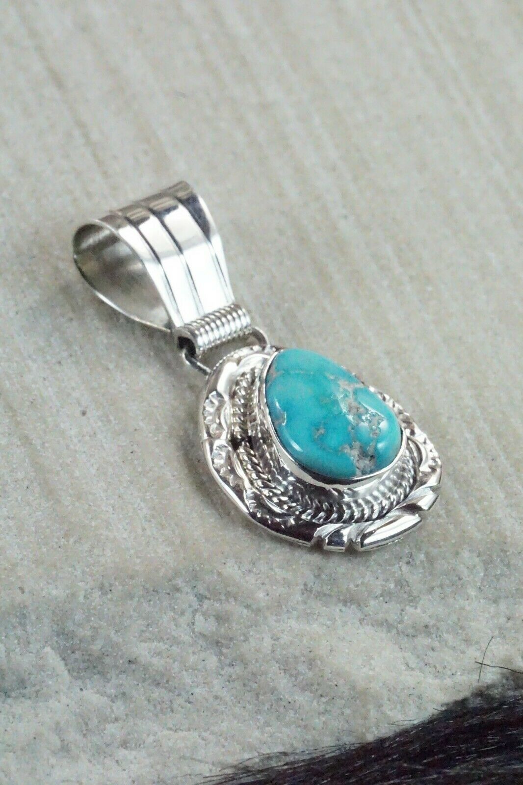 Turquoise & Sterling Silver Pendant - Davey Morgan