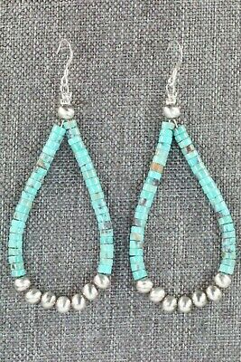 Turquoise & Sterling Silver Earrings - Doreen Jake - High Lonesome Trading