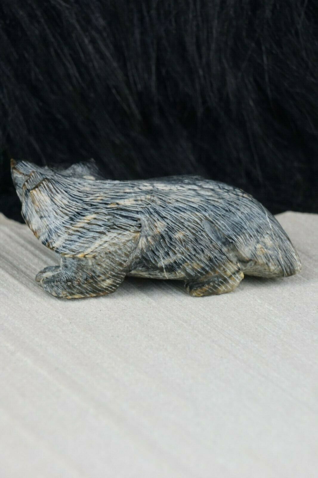 Badger Zuni Fetish Carving - Alvin Haloo - High Lonesome Trading
