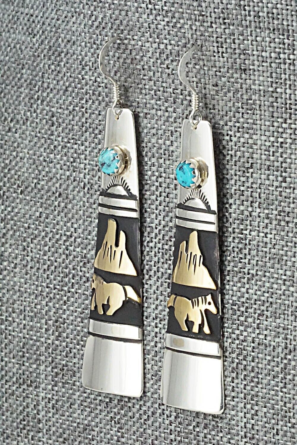 Turquoise & Sterling Silver Earrings - Rosita Singer