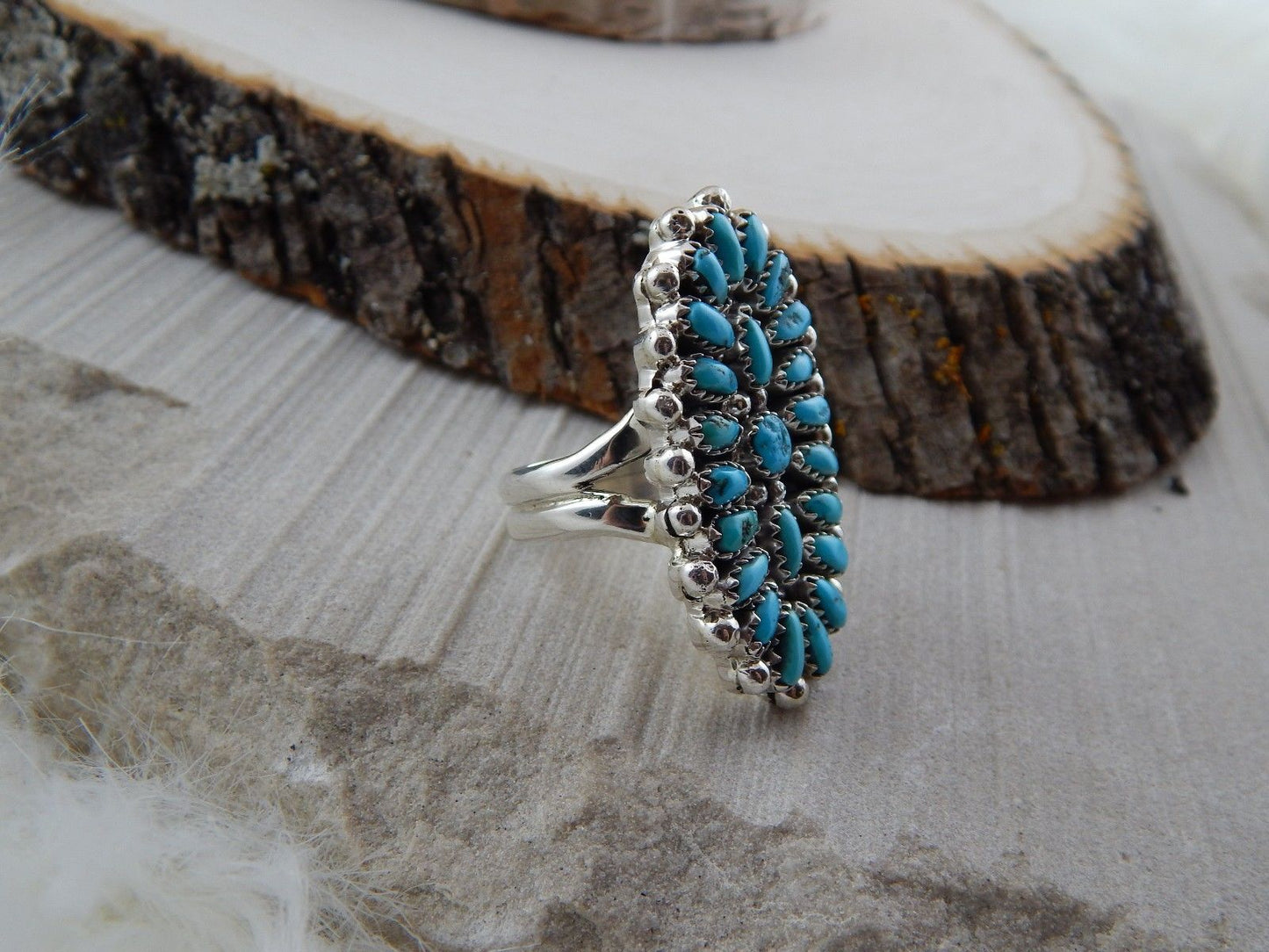 Navajo Sterling Silver & Turquoise Ring - Jaz Wilson - High Lonesome Trading