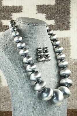 Sterling Silver Navajo Pearl Necklace & Earrings - Tonisha Haley