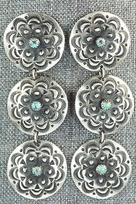 Turquoise & Sterling Silver Earrings - Leander Tahe