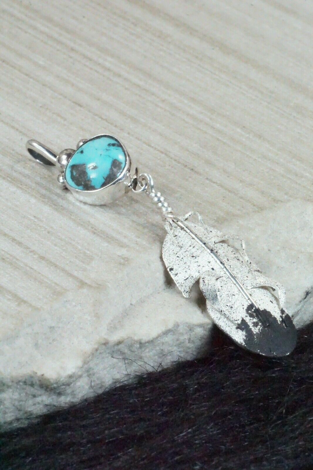 Turquoise & Sterling Silver Pendant - Ernest Rangel