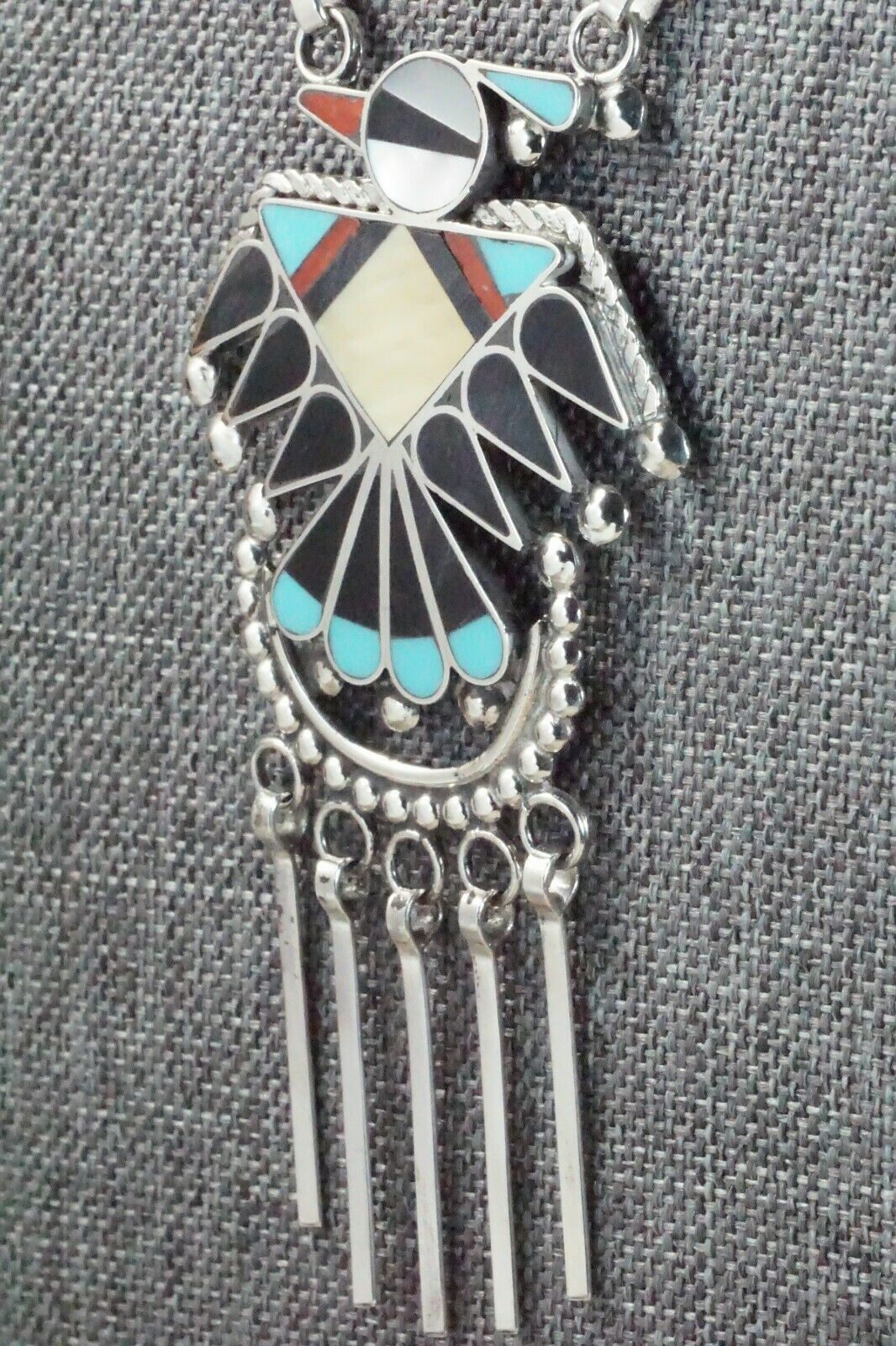 Turquoise, Mother of Pearl & Sterling Silver Inlay Jewelry Set - Adrian Wallace