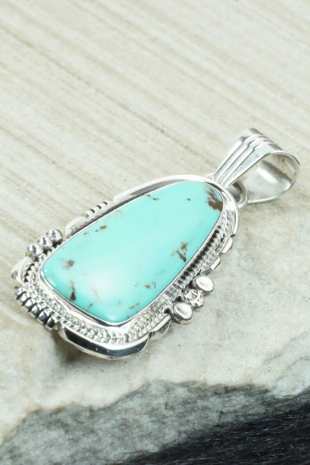 Turquoise and Sterling Silver Pendant - Daniel Benally