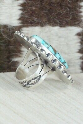 Turquoise & Sterling Silver Ring - Tom Lewis - Size 8