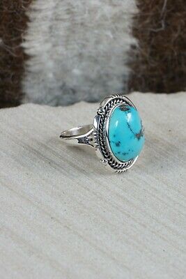 Navajo Turquoise & Sterling Silver Ring - Daniel Benally - Size 10.25