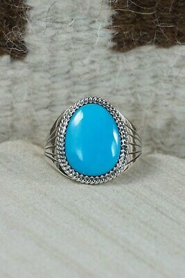 Navajo Turquoise and Sterling Silver Ring - Bobby Platero - 11.5