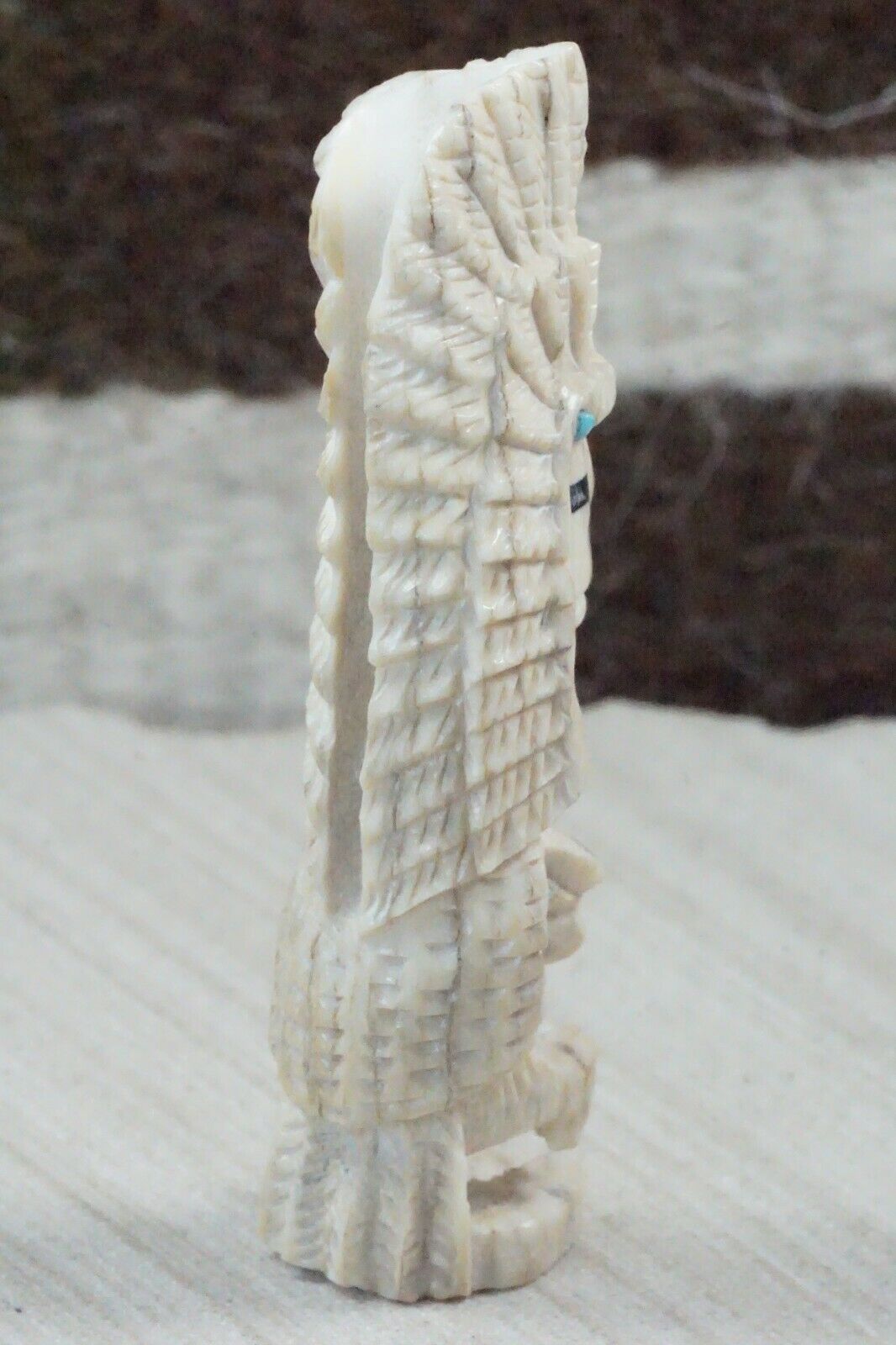 Chief & Eagle Zuni Fetish Carving - Jerrold Lahaleon