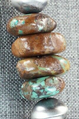 Turquoise & Sterling Silver Navajo Pearl Necklace - Doreen Jake