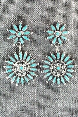 Turquoise & Sterling Silver Earrings - Nathaniel Nez