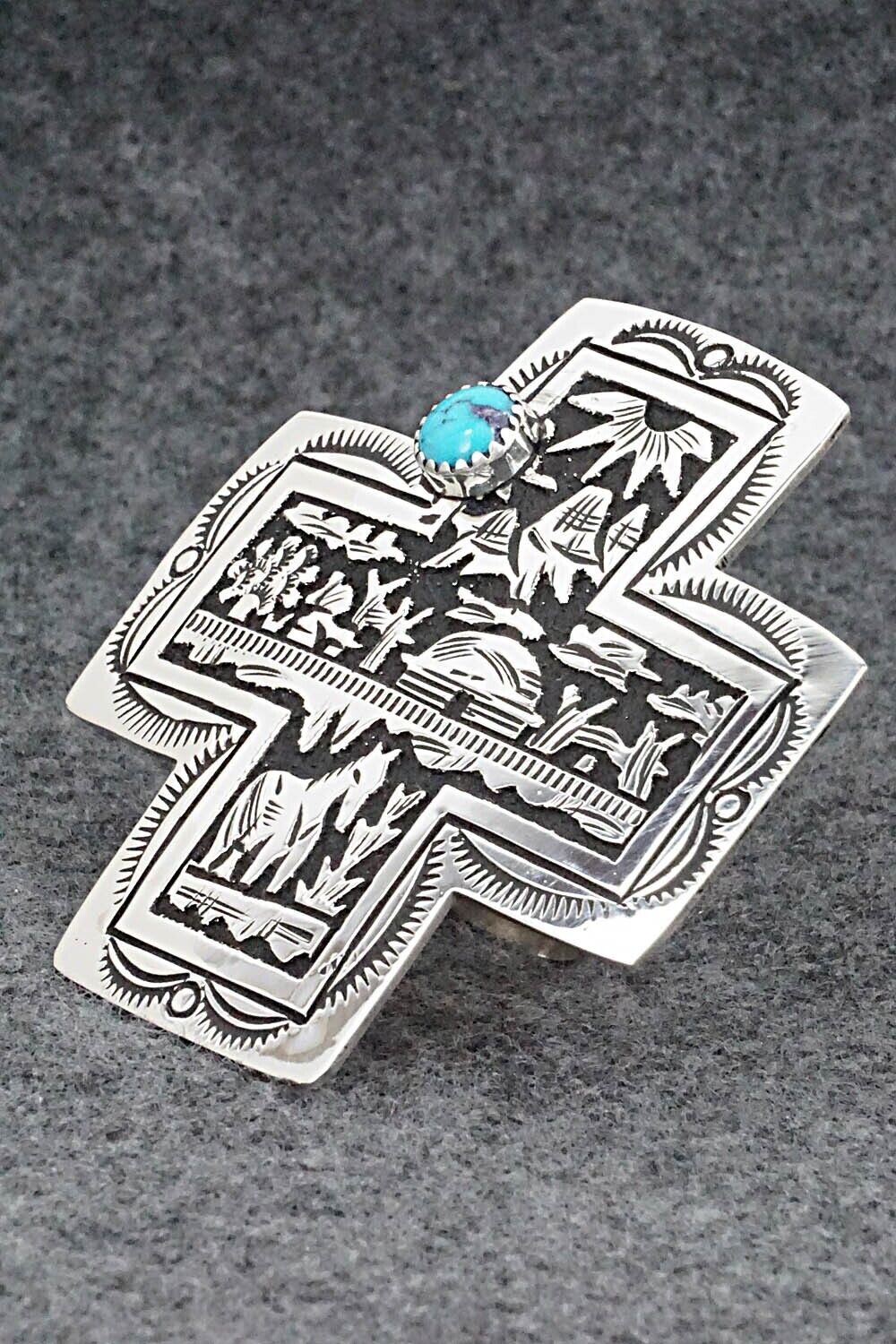 Turquoise & Sterling Silver Ring - Richard Singer - Size 7.5 (Adj.)