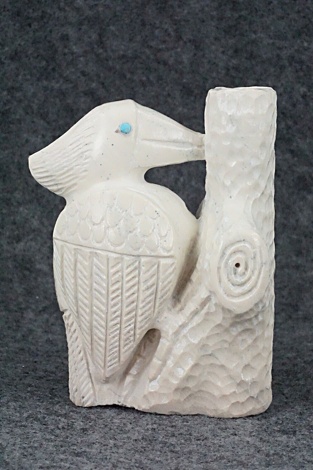 Woodpecker Zuni Fetish Carving - Carlton Kaamasee