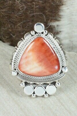 Spiny Oyster & Sterling Silver Ring - Daniel Benally - Size 10.25