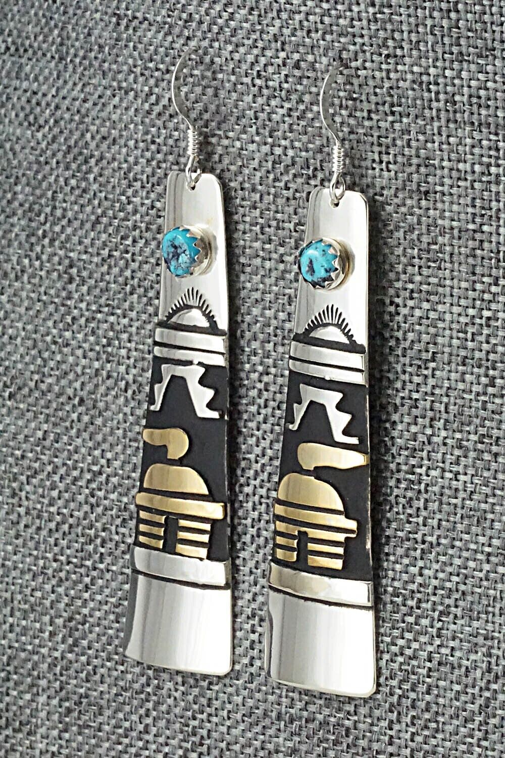 Turquoise & Sterling Silver Earrings - Rosita Singer